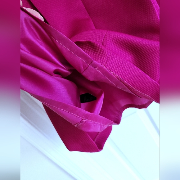 Tahari Magenta Dress With Bow Accent - Picture 4 of 8